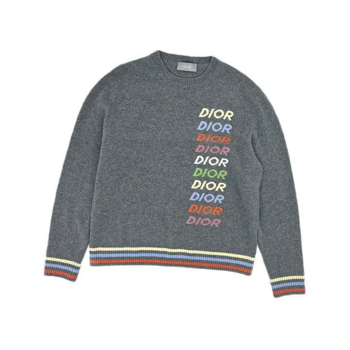 Dior Dior SS24 Color Logo Embroidered Cashmere Sweater 0079 Size US XL / EU 56 / 4 - 2 Thumbnail