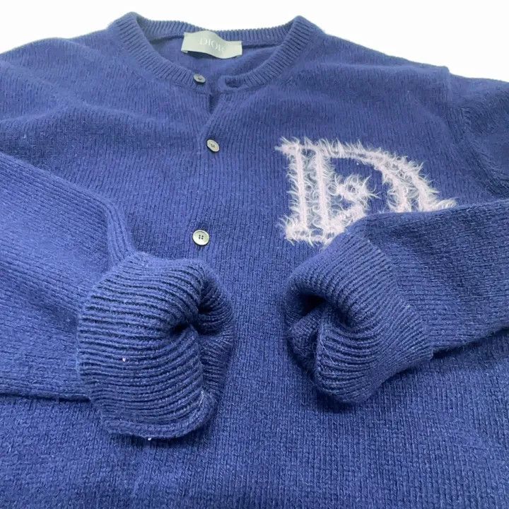 Dior Dior Navy Logo Cardigan Sweater 0079 Size US XL / EU 56 / 4 - 6 Thumbnail