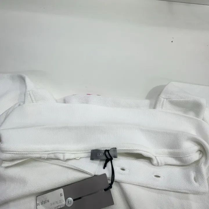 Dior Dior Logo Embroidered White Polo Shirt 0079 Size US XS / EU 42 / 0 - 7 Thumbnail