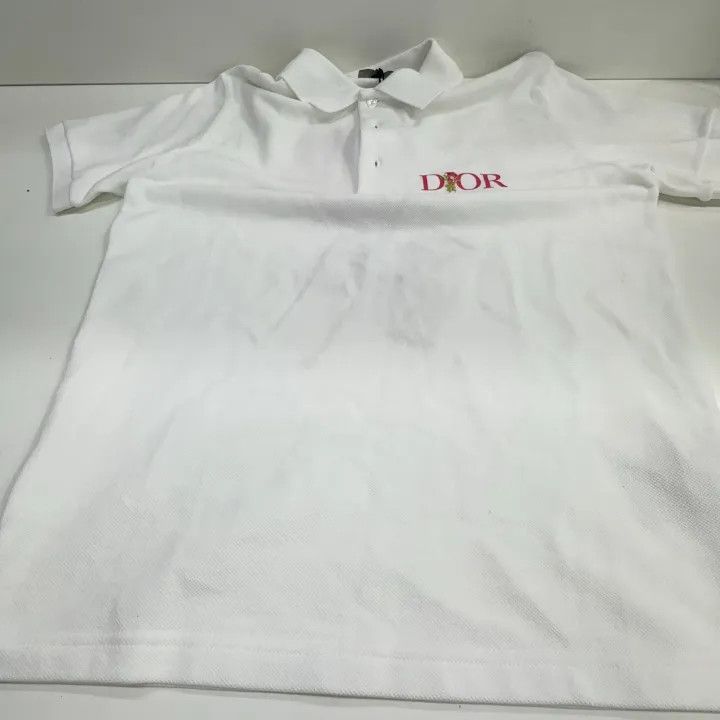 Dior Dior Logo Embroidered White Polo Shirt 0079 Size US XS / EU 42 / 0 - 8 Thumbnail