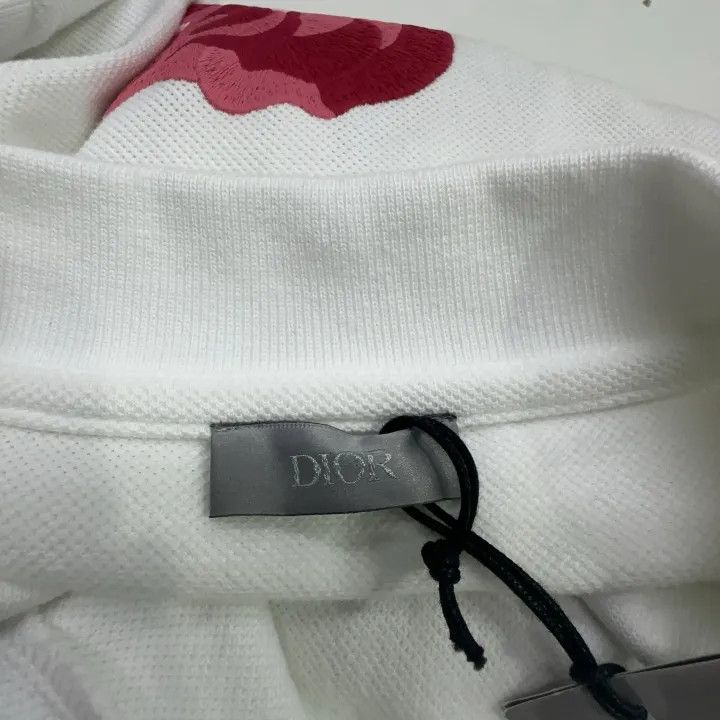 Dior Dior Logo Embroidered White Polo Shirt 0079 Size US XS / EU 42 / 0 - 6 Thumbnail