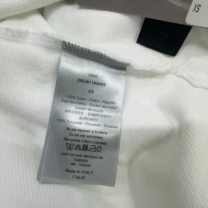Dior Dior Logo Embroidered White Polo Shirt 0079 Size US XS / EU 42 / 0 - 4 Thumbnail