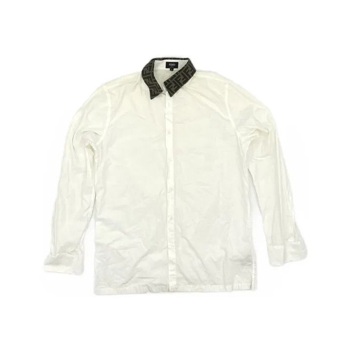 Fendi Fendi Casual Long Sleeve Shirt with FF Collar 0079 Size US M / EU 48-50 / 2 - 2 Thumbnail