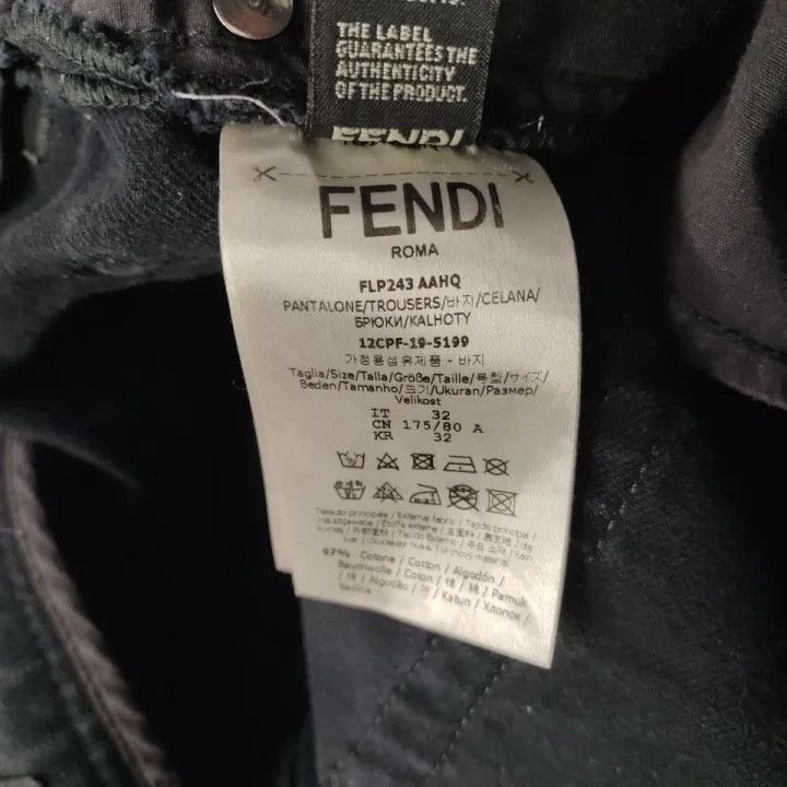 Fendi Fendi Men's Slim Fit Black Jeans 0079 Size US 32 / EU 48 - 6 Thumbnail