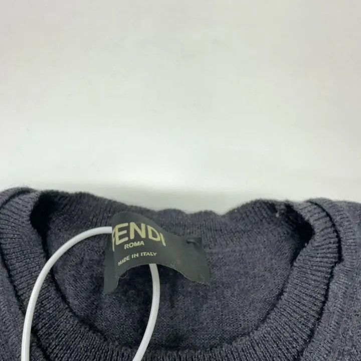 Fendi Fendi Logo Monster Knit Sweater in Gray 0079 Size US L / EU 52-54 / 3 - 4 Thumbnail
