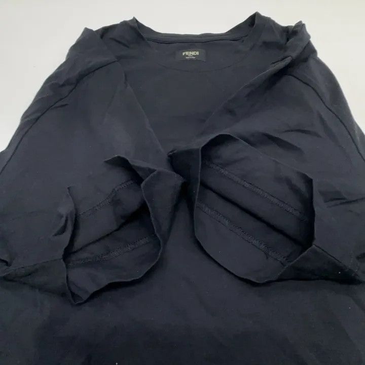 Fendi FENDI Black Embroidered Short Sleeve T-Shirt 0079 Size US M / EU 48-50 / 2 - 7 Thumbnail