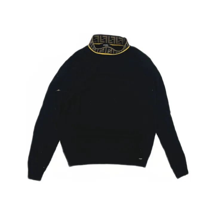 Fendi FENDI Black High Neck Wool Sweater 0079 Size US M / EU 48-50 / 2 - 2 Thumbnail