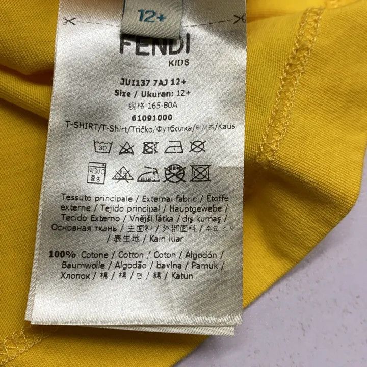 Fendi Fendi Kids Yellow Short Sleeve T-Shirt 0079 Size US M / EU 48-50 / 2 - 2 Thumbnail