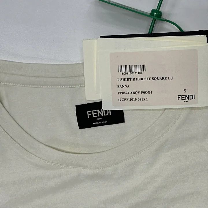 Fendi Fendi Geometric Pattern Cotton T-Shirt for Men 0079 Size US S / EU 44-46 / 1 - 2 Thumbnail