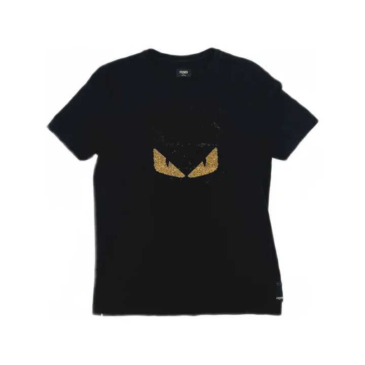 Fendi Fendi Black Monster Eyes Embroidered T-shirt 0079 Size US L / EU 52-54 / 3 - 2 Thumbnail