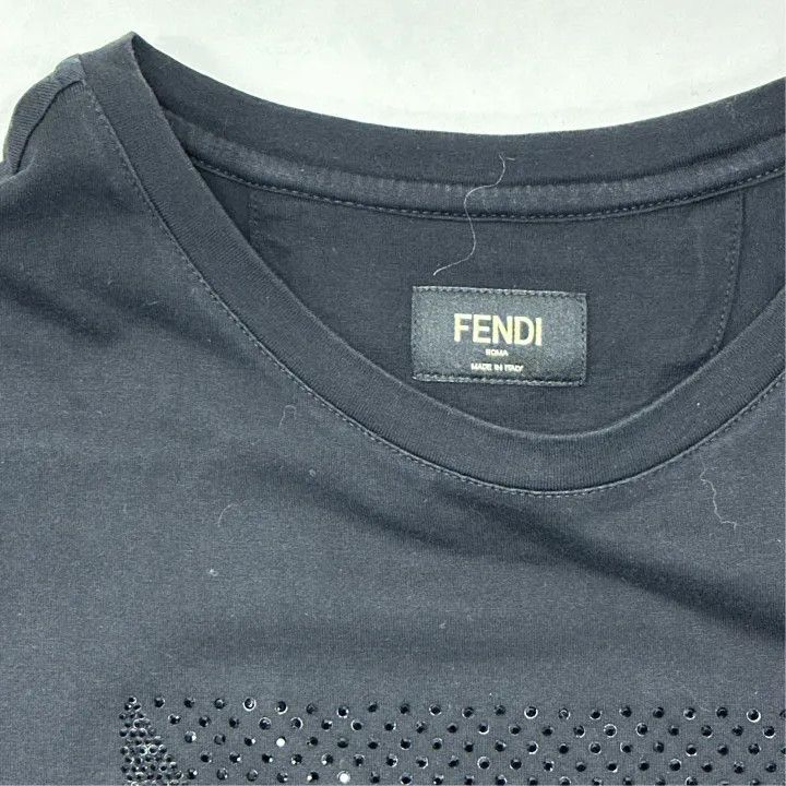 Fendi Fendi Black Monster Eyes Embroidered T-shirt 0079 Size US L / EU 52-54 / 3 - 5 Thumbnail