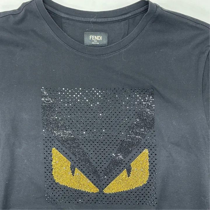 Fendi Fendi Black Monster Eyes Embroidered T-shirt 0079 Size US L / EU 52-54 / 3 - 7 Thumbnail