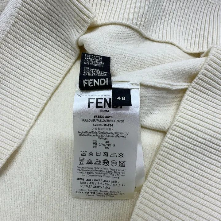 Fendi FENDI White Devil Eyes Pattern Sweater 0079 Size US M / EU 48-50 / 2 - 6 Thumbnail