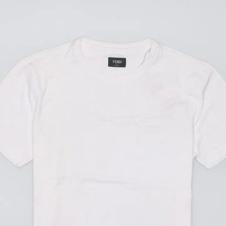 Fendi Fendi White Logo Embroidered Short Sleeve T-Shirt 0079 Size US M / EU 48-50 / 2 - 3 Thumbnail