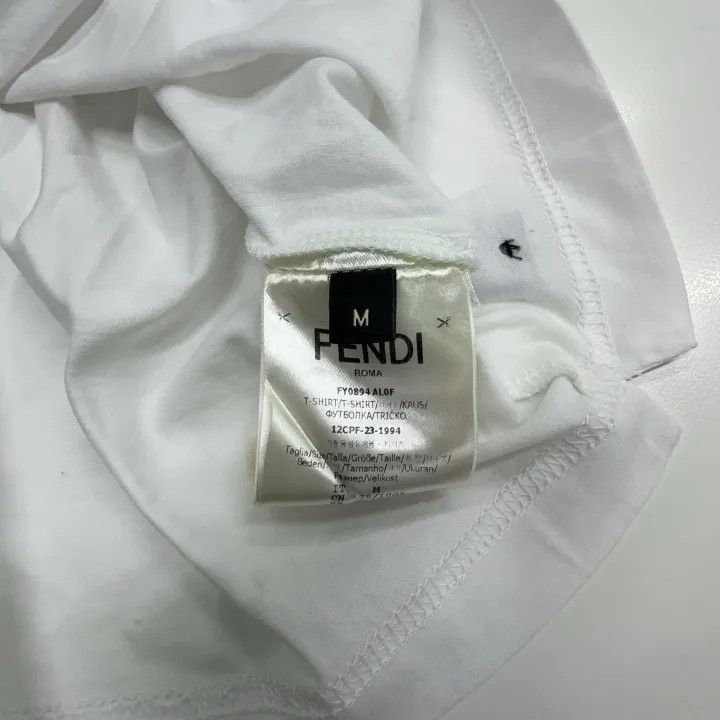 Fendi Fendi White Logo Embroidered Short Sleeve T-Shirt 0079 Size US M / EU 48-50 / 2 - 14 Thumbnail