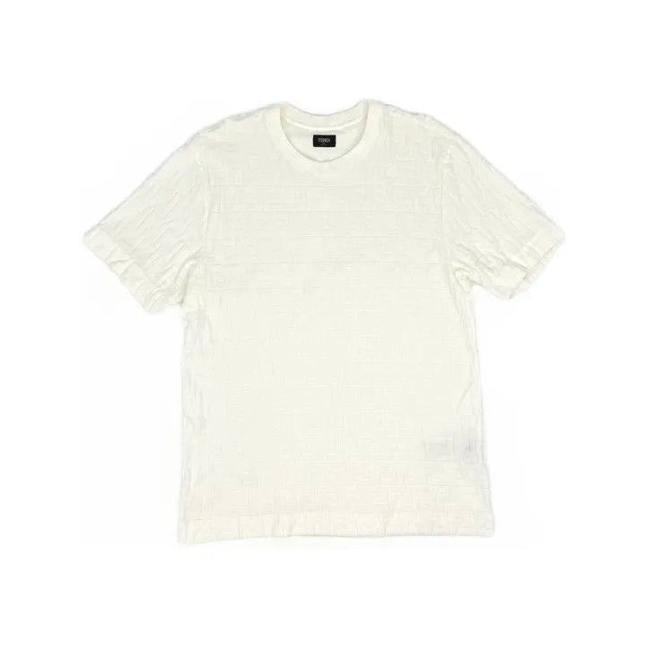 Fendi Fendi Men's Short Sleeve T-Shirt in White 0079 Size US L / EU 52-54 / 3 - 2 Thumbnail