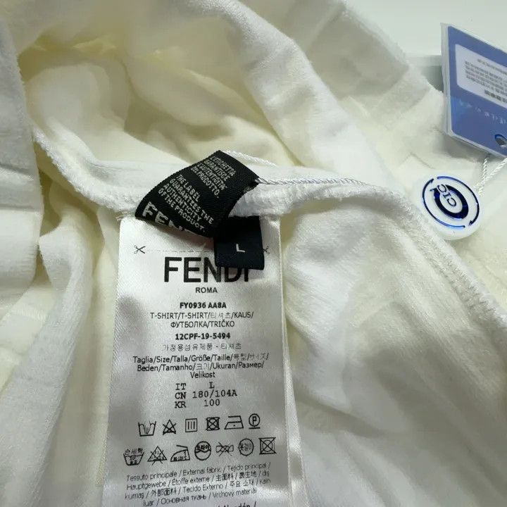 Fendi Fendi Men's Short Sleeve T-Shirt in White 0079 Size US L / EU 52-54 / 3 - 5 Thumbnail