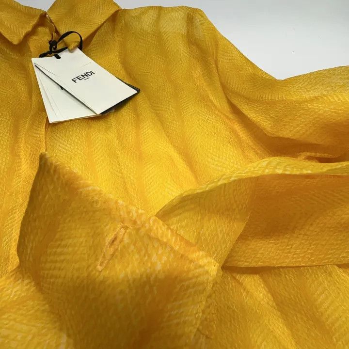 Fendi Fendi Sheer Yellow Silk Shirt 0079 Size US M / EU 48-50 / 2 - 8 Thumbnail