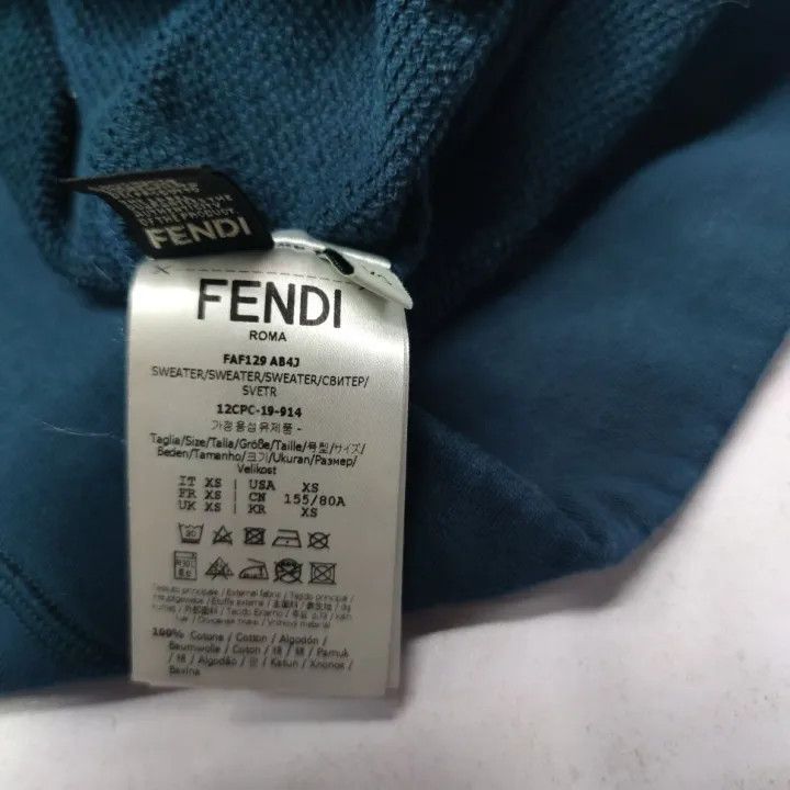 Fendi Fendi Blue Casual Loose Sweatshirt 0079 Size US XS / EU 42 / 0 - 4 Thumbnail