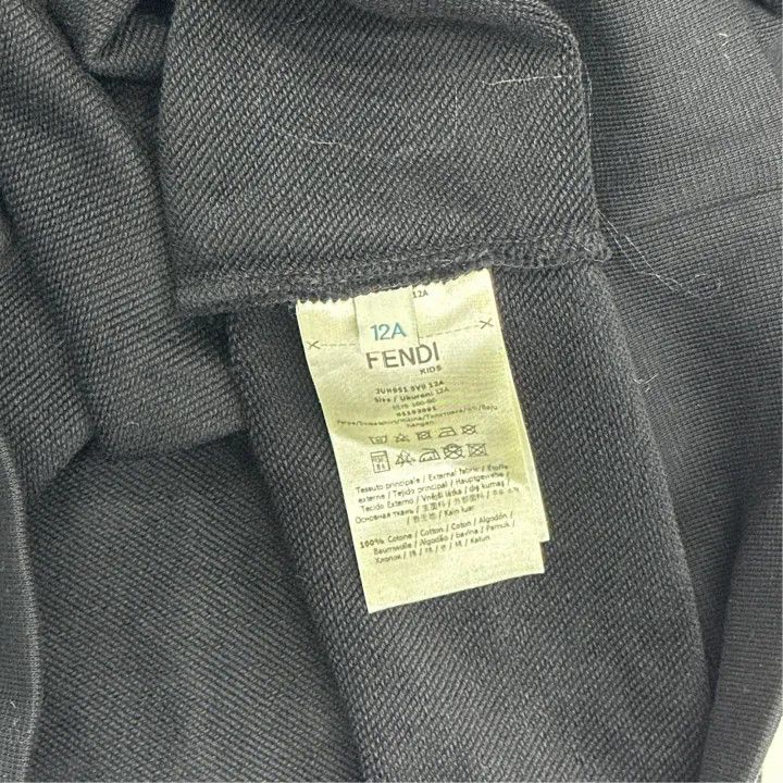 Fendi FENDI Kids Logo Print Black Sweatshirt 0079 Size US L / EU 52-54 / 3 - 5 Thumbnail