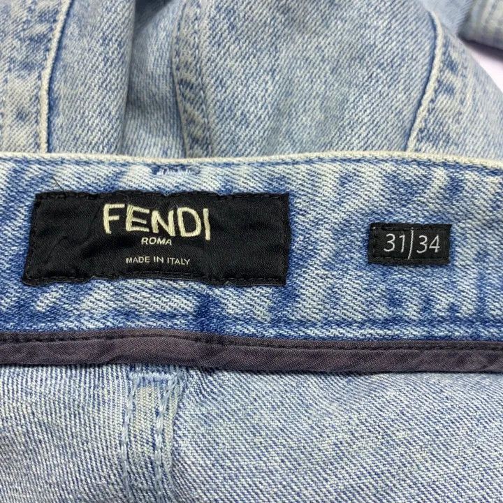Fendi Fendi SS22 Blue Straight Leg Denim Pants 0079 Size US 31 - 3 Thumbnail