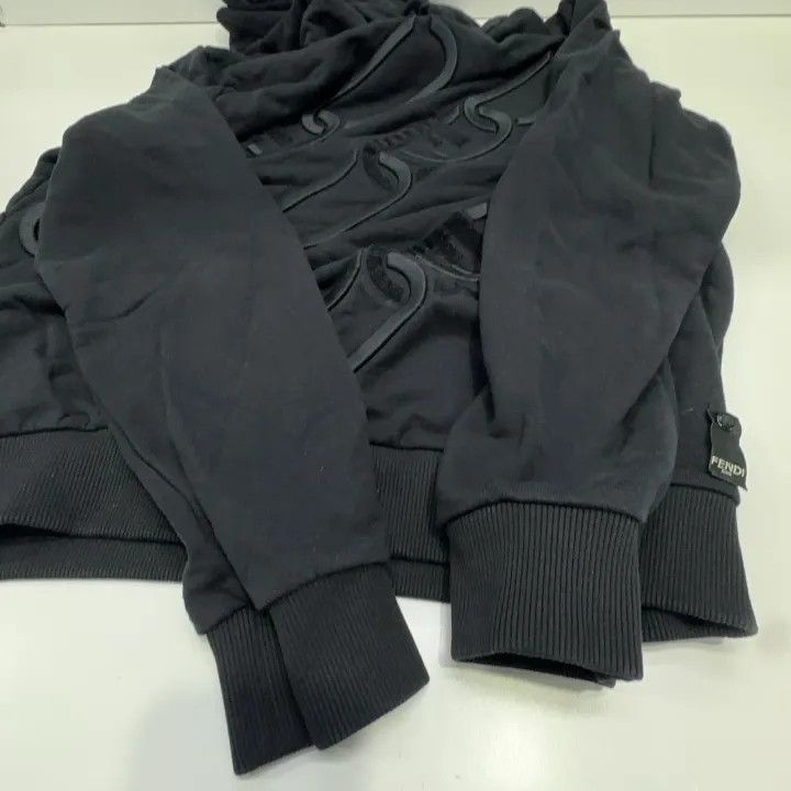 Fendi Fendi Black Printed Hooded Sweatshirt for Men 0079 Size US M / EU 48-50 / 2 - 13 Thumbnail