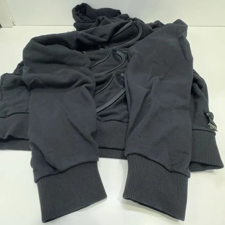 Fendi Fendi Black Printed Hooded Sweatshirt for Men 0079 Size US M / EU 48-50 / 2 - 14 Thumbnail