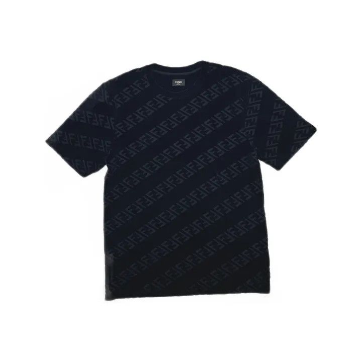 Fendi Fendi Logo Print Black Short Sleeve T-Shirt 0079 Size US M / EU 48-50 / 2 - 2 Thumbnail