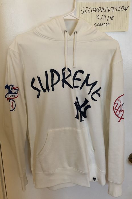 Supreme Supreme x '47 Brand x New York Yankees Hooded Sweatshirt - White -  Size Medium