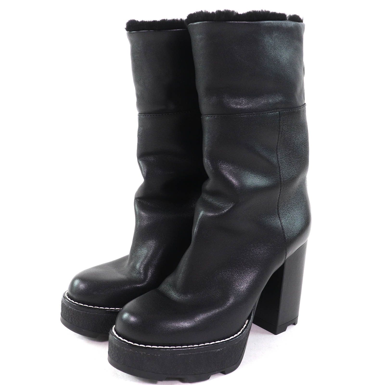 Louis Vuitton Louis Vuitton Louis Vuitton LV logo Metal Shearling Boots Leather Shoes DUTY FREE for USA Size ONE SIZE - 2 Thumbnail