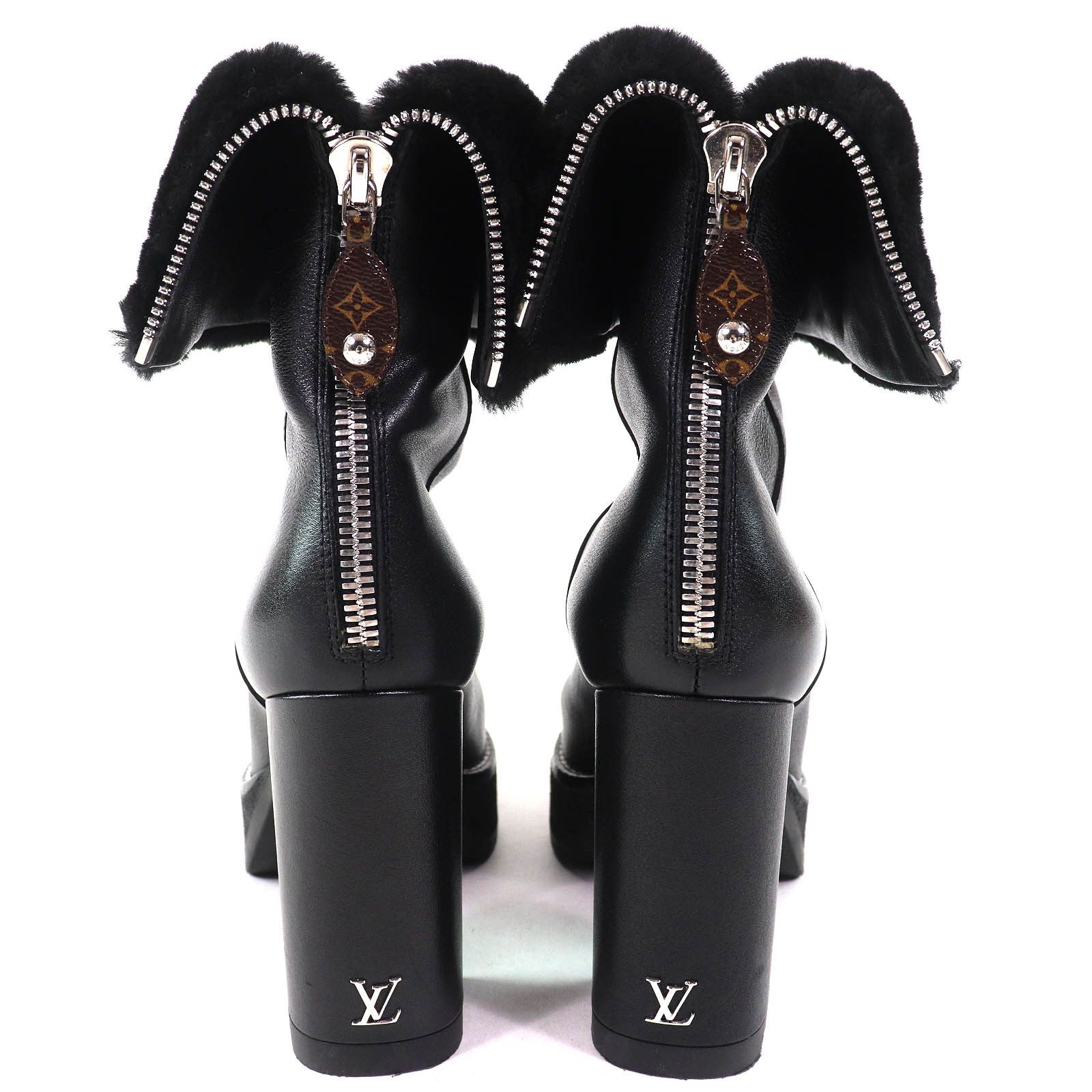 Louis Vuitton Louis Vuitton Louis Vuitton LV logo Metal Shearling Boots Leather Shoes DUTY FREE for USA Size ONE SIZE - 5 Thumbnail