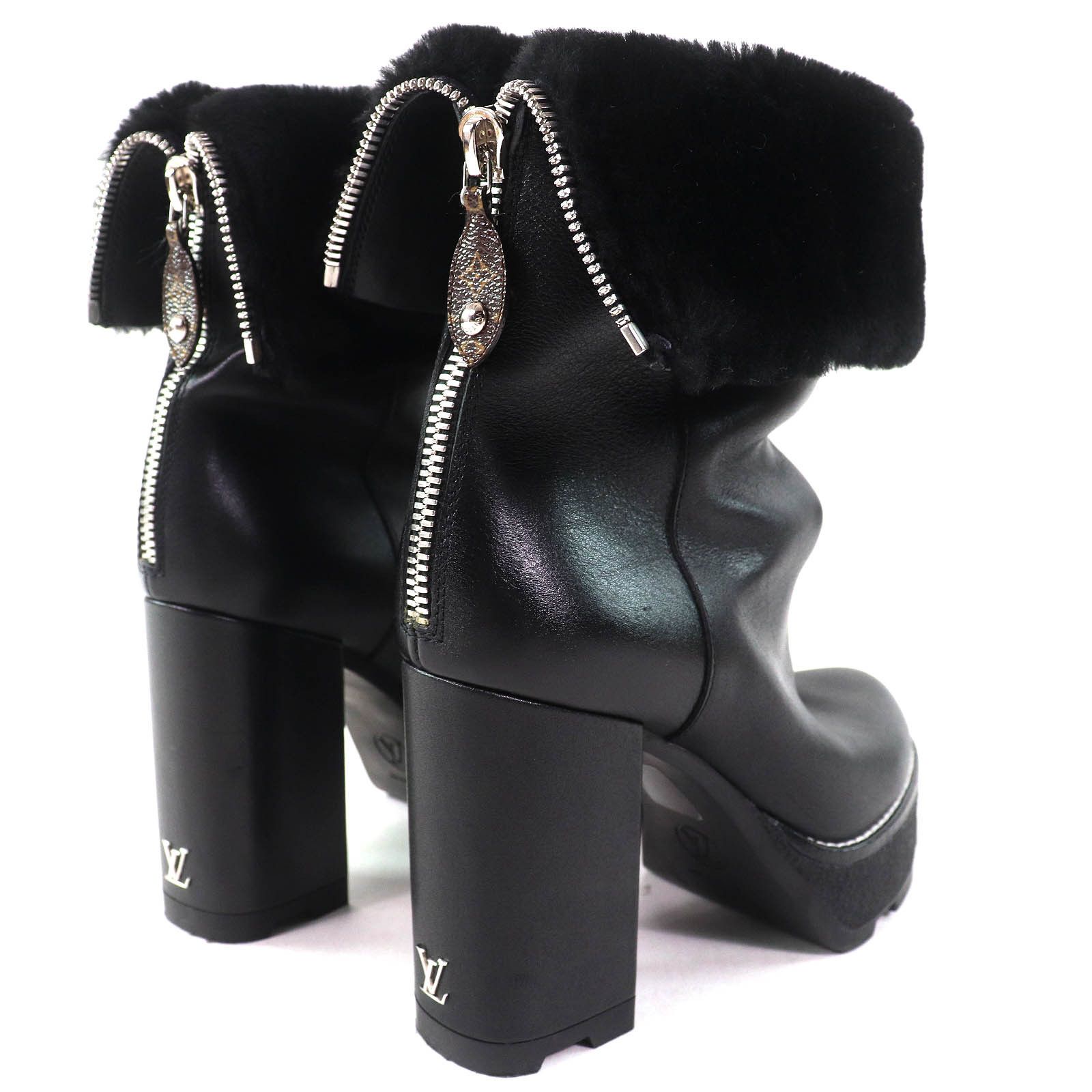 Louis Vuitton Louis Vuitton Louis Vuitton LV logo Metal Shearling Boots Leather Shoes DUTY FREE for USA Size ONE SIZE - 6 Thumbnail