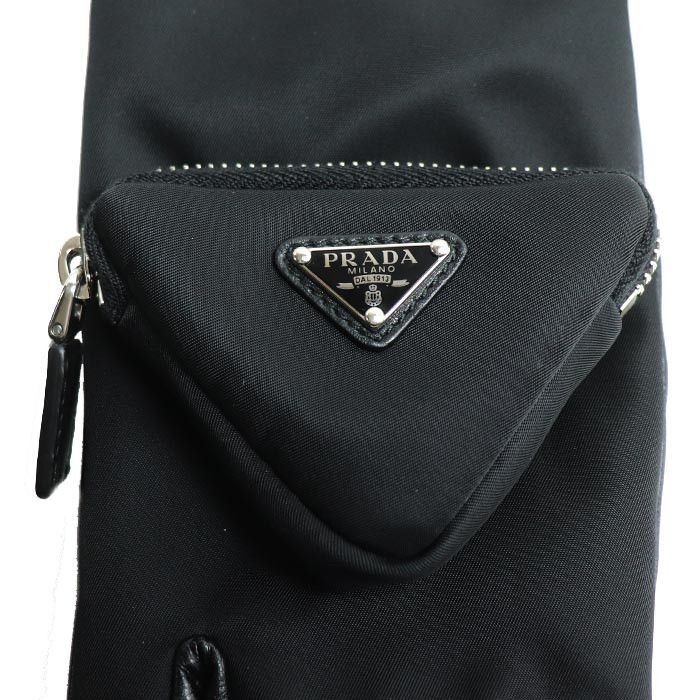 Prada Prada Prada Triangle Logo Leather Gloves Leather Gloves 2GG137 2DW1 F0002 DUTY FREE for USA Size ONE SIZE - 4 Thumbnail