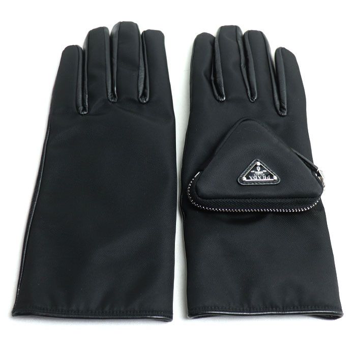 Prada Prada Prada Triangle Logo Leather Gloves Leather Gloves 2GG137 2DW1 F0002 DUTY FREE for USA Size ONE SIZE - 2 Thumbnail