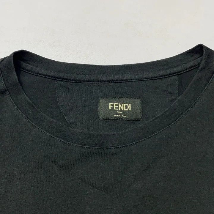 Fendi Fendi Black Short Sleeve T-Shirt with Signature 0079 Size US M / EU 48-50 / 2 - 7 Thumbnail