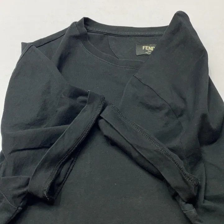 Fendi Fendi Black Short Sleeve T-Shirt with Signature 0079 Size US M / EU 48-50 / 2 - 8 Thumbnail