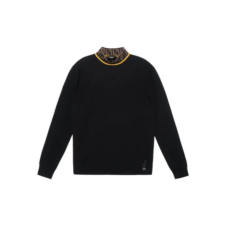Fendi FENDI Knitted Wool Pullover for Men in Black 0079 Size US M / EU 48-50 / 2 - 2 Thumbnail