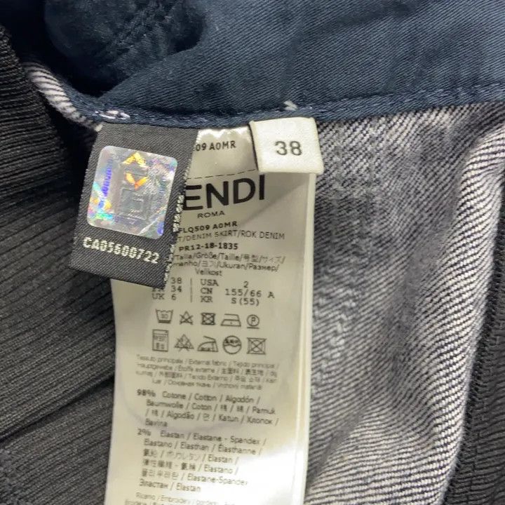 Fendi Fendi Logo Denim Midi Skirt in Blue 0079 Size US 38 / EU 54 - 3 Thumbnail