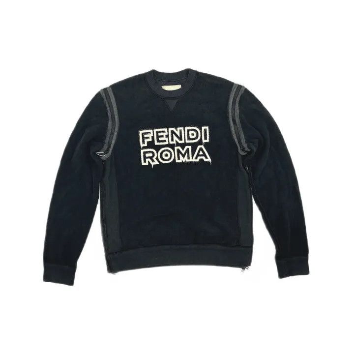 Fendi Fendi Black Removable Sleeve Logo Knit Sweater 0079 Size US M / EU 48-50 / 2 - 2 Thumbnail