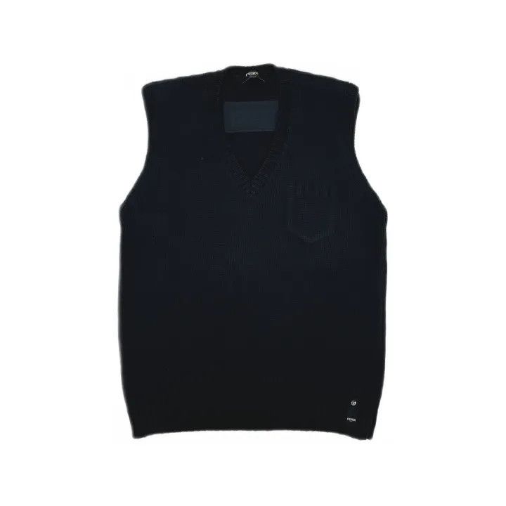 Fendi Fendi SS21 Classic Short Fashion Vest Black 0079 Size US XXL / EU 58 / 5 - 2 Thumbnail
