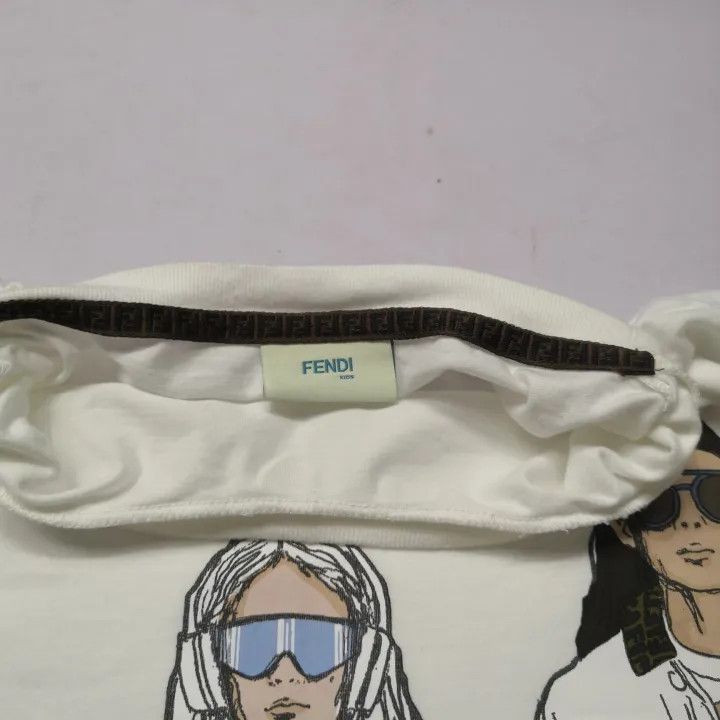 Fendi FENDI Printed Relaxed Fit White T-Shirt 0079 Size US L / EU 52-54 / 3 - 7 Thumbnail