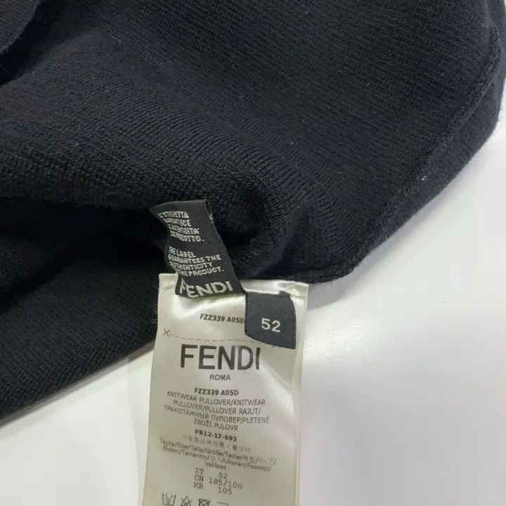 Fendi FENDI Black Long Sleeve Graphic Sweatshirt 0079 Size US XL / EU 56 / 4 - 5 Thumbnail