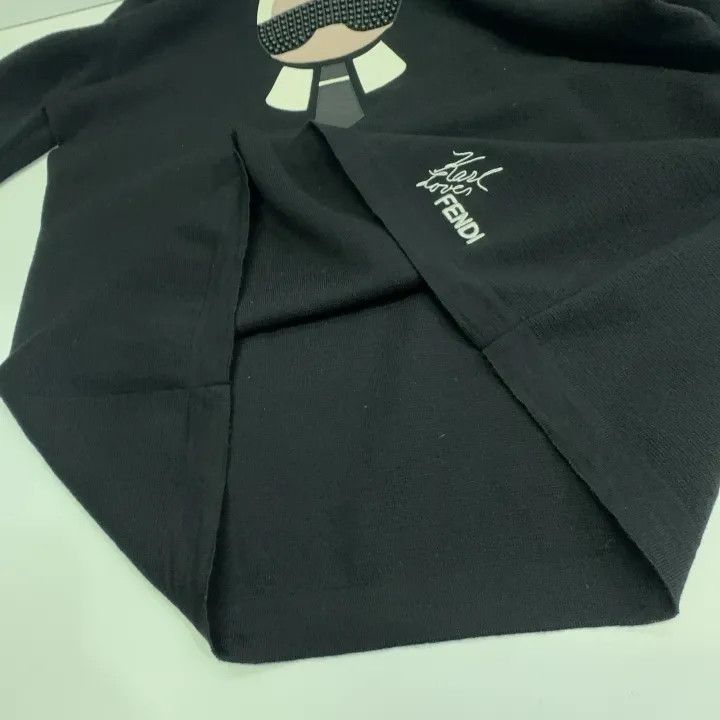Fendi FENDI Black Long Sleeve Graphic Sweatshirt 0079 Size US XL / EU 56 / 4 - 9 Thumbnail