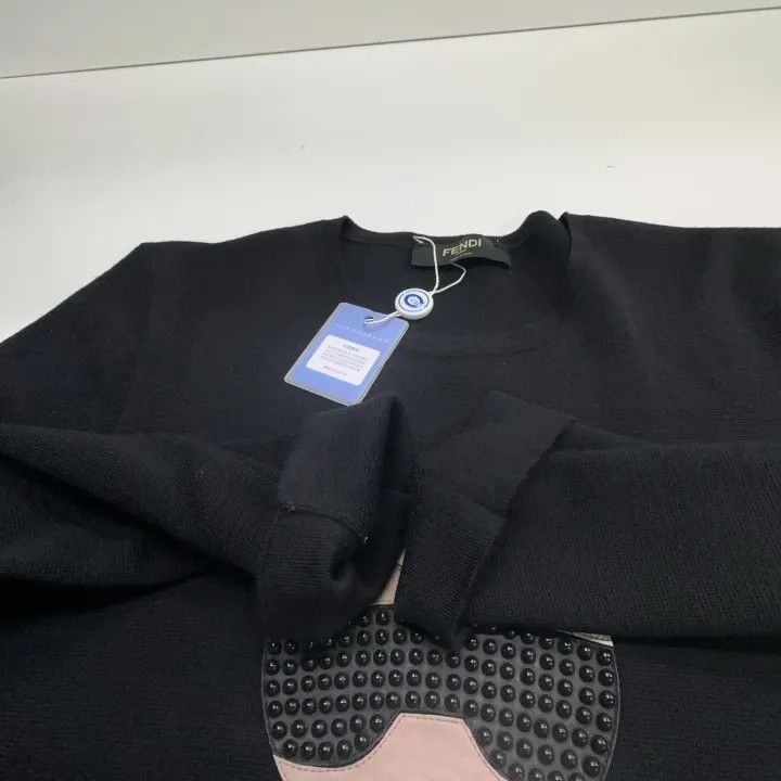 Fendi FENDI Black Long Sleeve Graphic Sweatshirt 0079 Size US XL / EU 56 / 4 - 8 Thumbnail