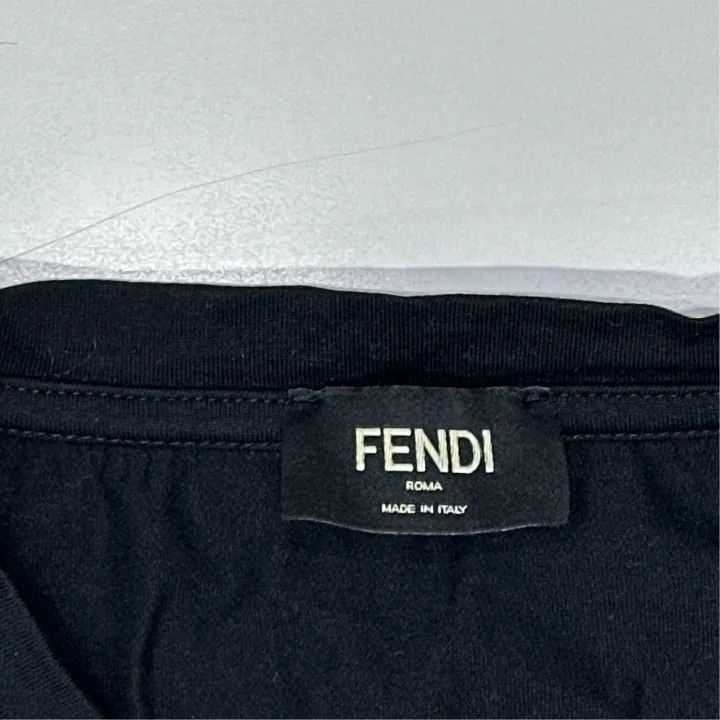 Fendi Fendi Logo Print Casual Black T-Shirt 0079 Size US M / EU 48-50 / 2 - 4 Thumbnail
