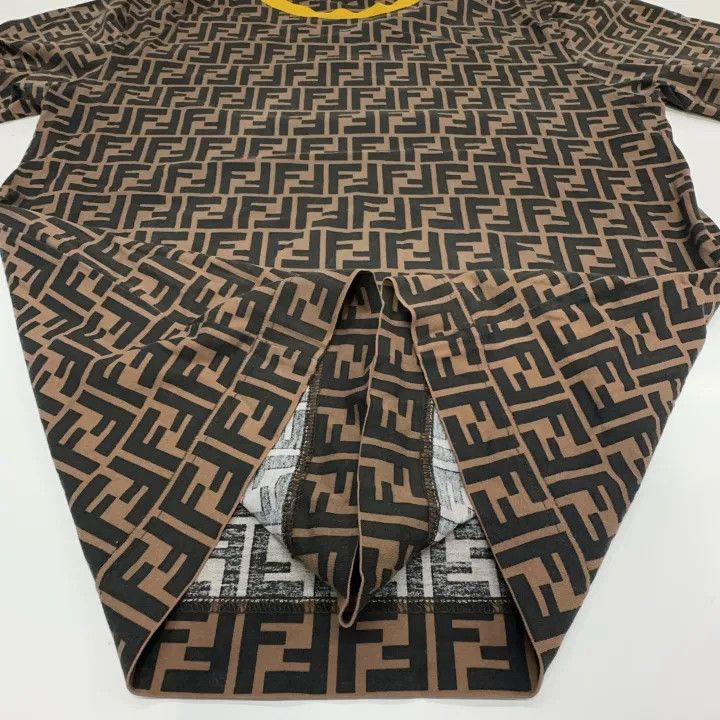 Fendi Fendi Brown Logo Print Short Sleeve T-Shirt 0079 Size US XS / EU 42 / 0 - 10 Thumbnail