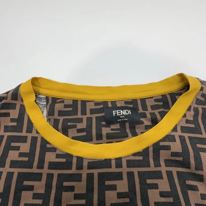 Fendi Fendi Brown Logo Print Short Sleeve T-Shirt 0079 Size US XS / EU 42 / 0 - 7 Thumbnail