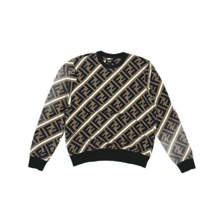 Fendi Fendi Brown Letter Print Long Sleeve Sweatshirt 0079 Size US M / EU 48-50 / 2 - 2 Thumbnail