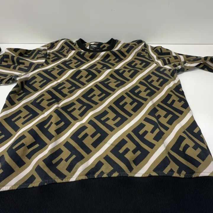 Fendi Fendi Brown Letter Print Long Sleeve Sweatshirt 0079 Size US M / EU 48-50 / 2 - 15 Thumbnail
