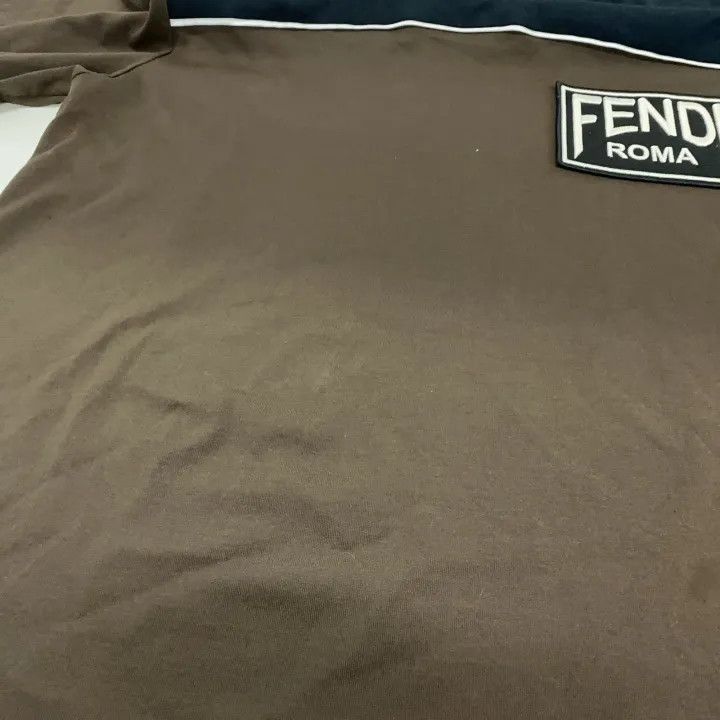 Fendi Fendi Color Block Logo Embroidery Short Sleeve Tee 0079 Size US M / EU 48-50 / 2 - 7 Thumbnail